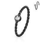 Piercing do nosu - kruh se zirkonem (duhová/čirý zirkon)