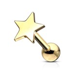 Cartilage piercing do ucha hvězdička (žluté zlato)