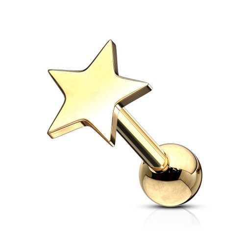 Cartilage piercing do ucha hvězdička (žluté zlato)