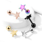 Cartilage piercing do ucha hvězdička (duhová)