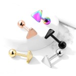 Cartilage piercing do ucha trojúhelník (černá)