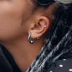 Cartilage piercing do ucha placička (žluté zlato, 5 mm, 1,2 x 6 mm)