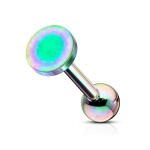 Cartilage piercing do ucha placička (duhová, 5 mm, 1,2 x 6 mm)