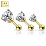 Zlatý cartilage piercing do ucha (4 mm, 0,45 g)