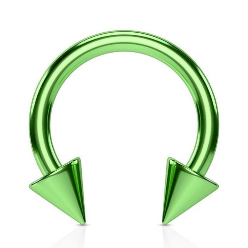 Podkova zelená s hroty (1,2 x 8 mm, hroty 3 mm)