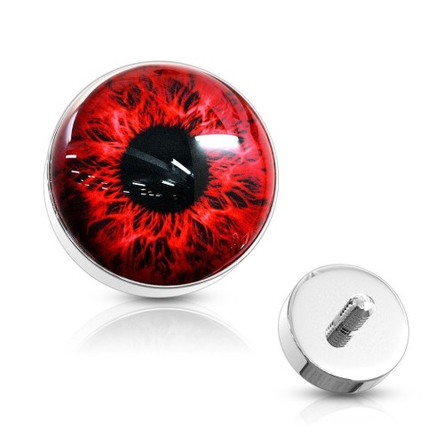 Microdermal piercing oko - ozdobná část 5 mm (červená)