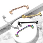 Snake Eyes piercing do jazyka 1,2 x 16 mm (růžové zlato)