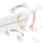 Piercing do obočí hvězdičky, 1,2 x 8 mm (růžové zlato, 1,2 x 8 mm)