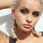 Piercing do obočí hvězdičky, 1,2 x 8 mm (růžové zlato, 1,2 x 8 mm)