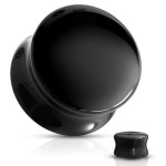 Skleněný plug do ucha černý (16 mm)