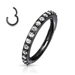Piercing segment kruh s kamínky, zlacený
