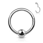 Piercing segment kruh s kuličkou (černá, 1,2 x 8 mm, 3 mm)