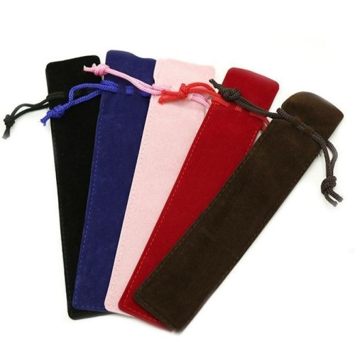 Semišový sáček na pero (černá)