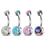 Piercing do pupíku (tyrkysová, 1,6 x 10 mm)