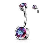 Piercing do pupíku (růžová, 1,6 x 10 mm)