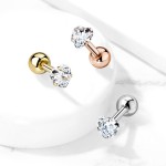 Cartilage piercing do ucha - srdíčko (žluté zlato, 1,2 x 6 mm)
