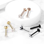 Piercing do brady - zirkon (černá)
