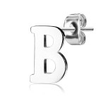 Ocelová náušnice 1ks - iniciála B