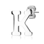 Ocelová náušnice 1ks - iniciála B