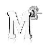 Ocelová náušnice 1ks - iniciála B