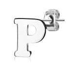 Ocelová náušnice 1ks - iniciála B