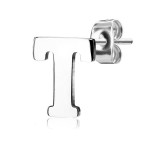 Ocelová náušnice 1ks - iniciála B