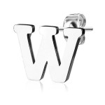 Ocelová náušnice 1ks - iniciála A