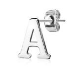 Ocelová náušnice 1ks - iniciála C