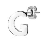 Ocelová náušnice 1ks - iniciála N