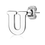 Ocelová náušnice 1ks - iniciála N