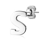 Ocelová náušnice 1ks - iniciála N