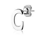 Ocelová náušnice 1ks - iniciála O