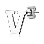 Ocelová náušnice 1ks - iniciála O