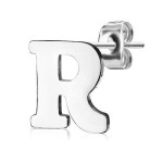 Ocelová náušnice 1ks - iniciála R