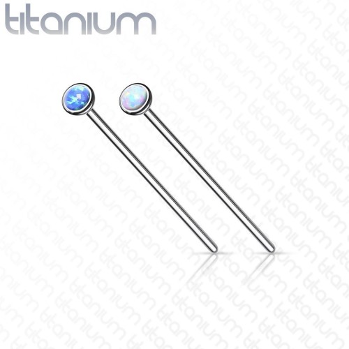 Variabilní piercing do nosu TITAN, opál 2 mm (bílá)