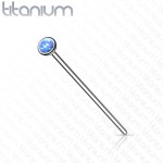 Variabilní piercing do nosu TITAN, opál 2 mm (bílá)