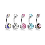 Piercing do pupíku - TITAN (tyrkysová)
