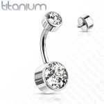 Piercing do pupíku - TITAN (tyrkysová)