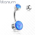 Piercing do pupíku - TITAN, opál (fialová)