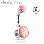 Piercing do pupíku - TITAN, opál (fialová)