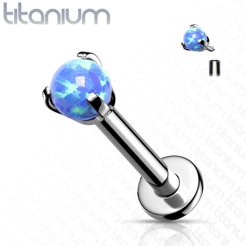 Piercing do brady - labreta titan (modrá)