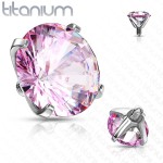 Náhradní kamínek k labretě TITAN, závit 1,2 mm, 3mm (čirá)