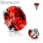 Náhradní kamínek k labretě TITAN, závit 1,2 mm, 3mm (čirá)