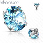 Náhradní kamínek k labretě TITAN, závit 1,2 mm, 3mm (tyrkysová)