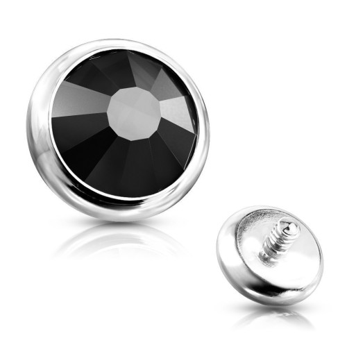 Náhradní kamínek k labretě, průměr 3 mm (černá)
