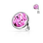 Náhradní kulička s kamínkem k labretě, průměr 4 mm (čirá)