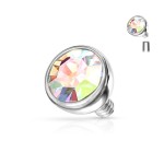 Náhradní kulička s kamínkem k labretě, průměr 3 mm (růžová)