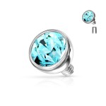 Náhradní kulička s kamínkem k labretě, průměr 3 mm (růžová)