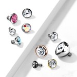 Náhradní kulička s kamínkem k labretě, průměr 3 mm (růžová)