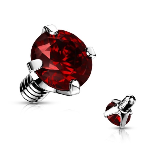Ozdobný kamínek k mikrodermálu, průměr 4 mm (červená)